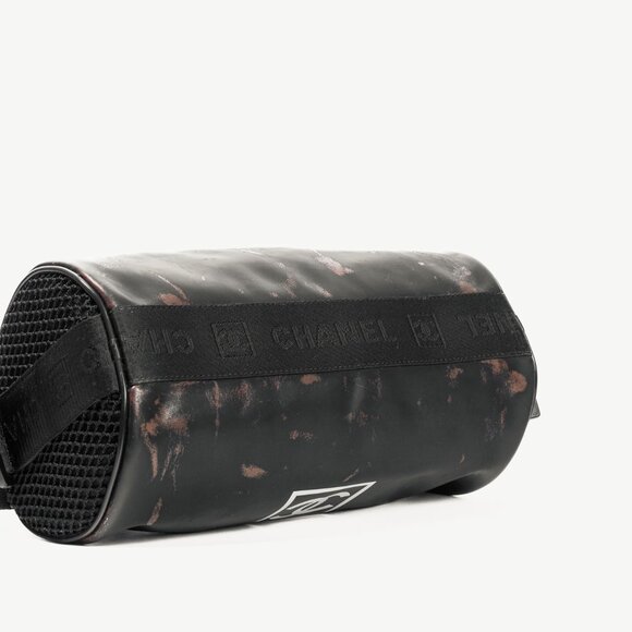 Chanel Sports Line Black Rubber Logo-Print Mini Duffle - Picture 5 of 13